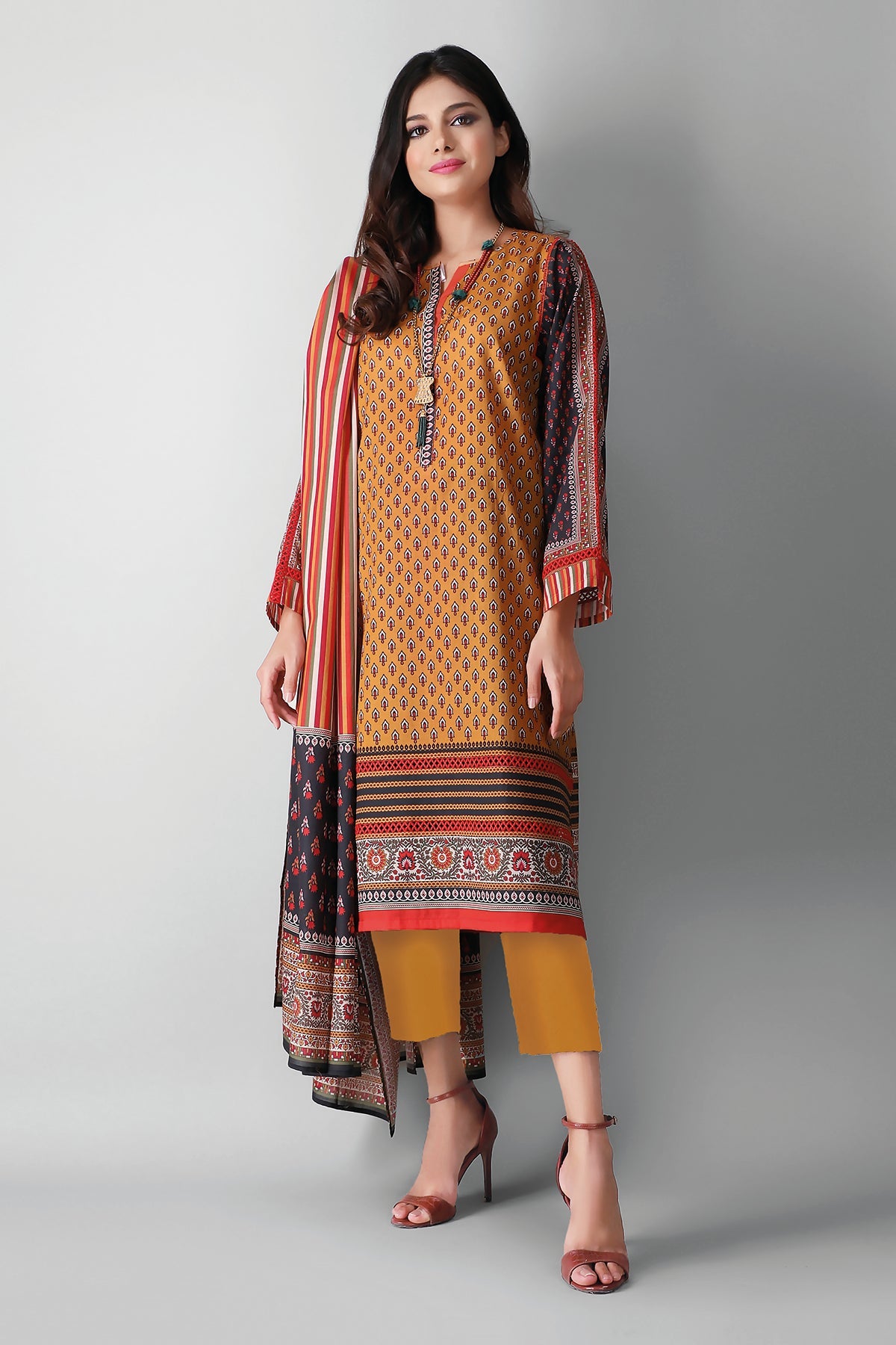 Khaadi A2104034 Yellow Summer Lawn 2021