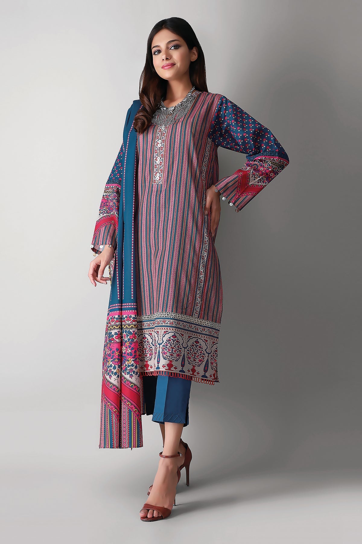 Khaadi A2104039 Blue Summer Lawn 2021