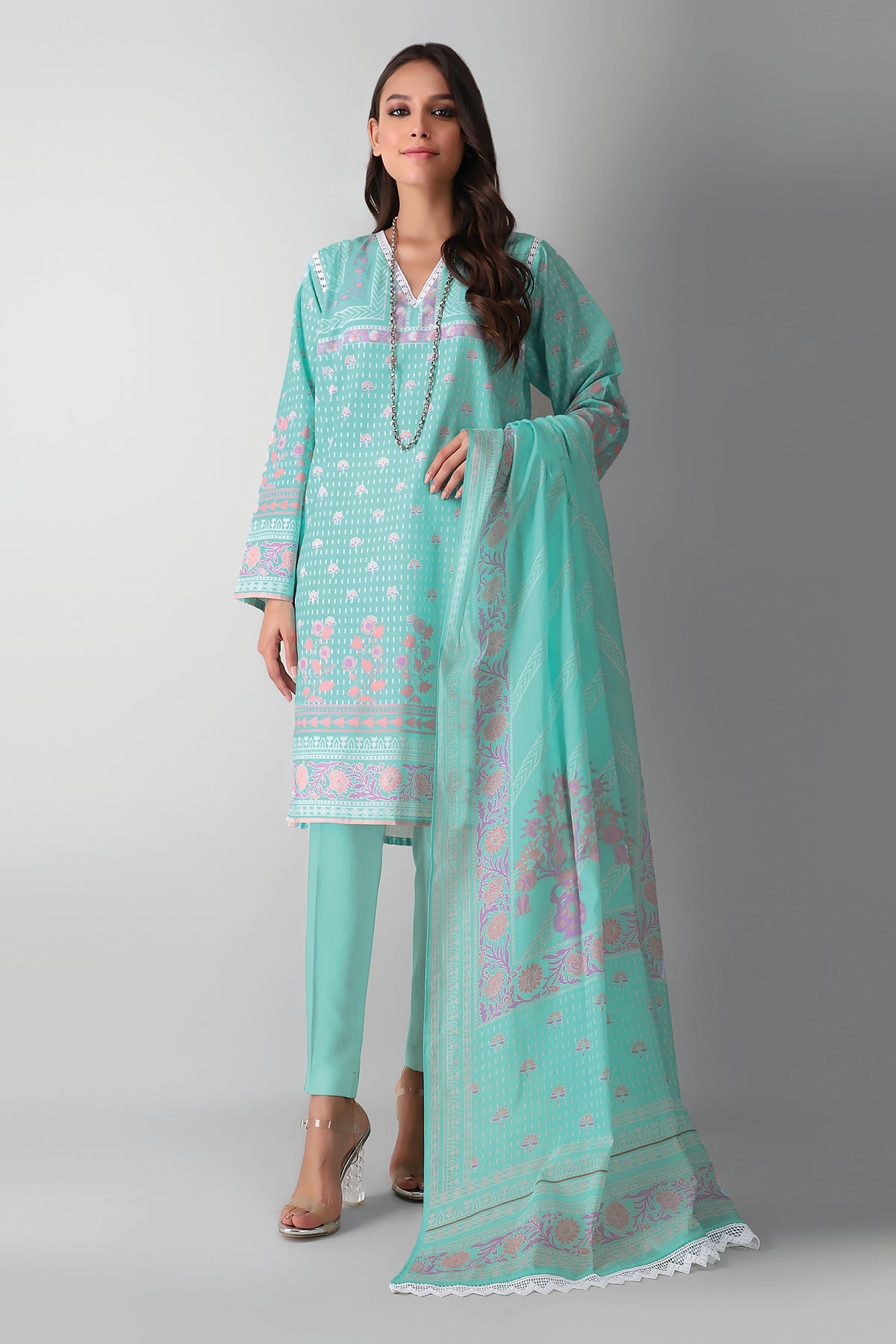 A210513 Green Khaadi Autumn Collection 2021