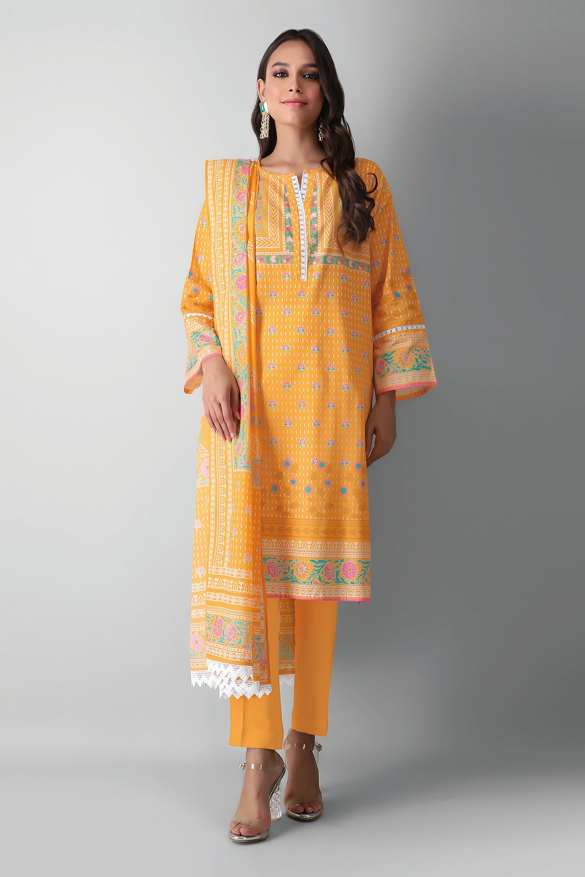 A210513 Yellow Khaadi Autumn Collection 2021