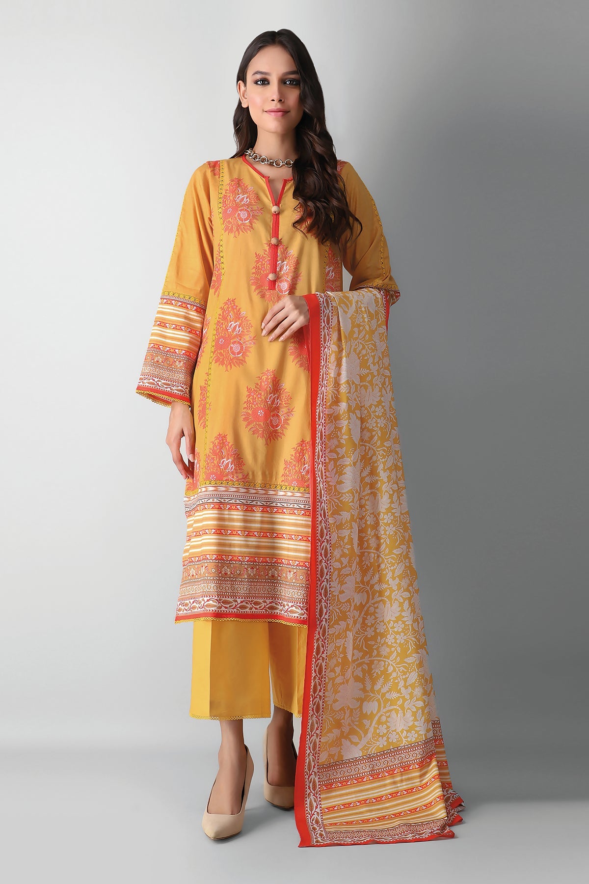 A210516 Yellow Khaadi Autumn Collection 2021