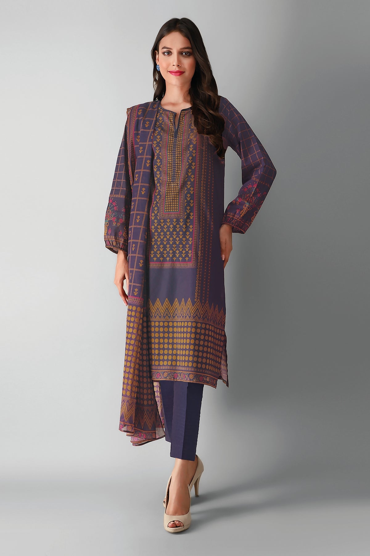 A210536 Blue Khaadi Autumn Collection 2021