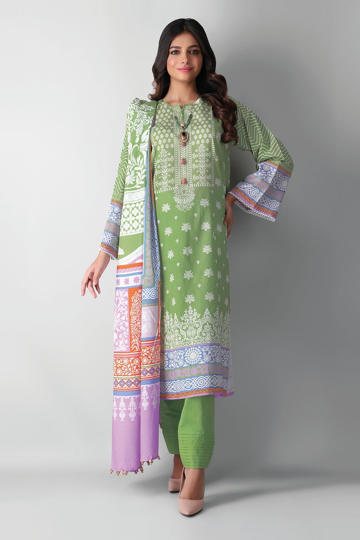 A210542 Green Khaadi Autumn Collection 2021