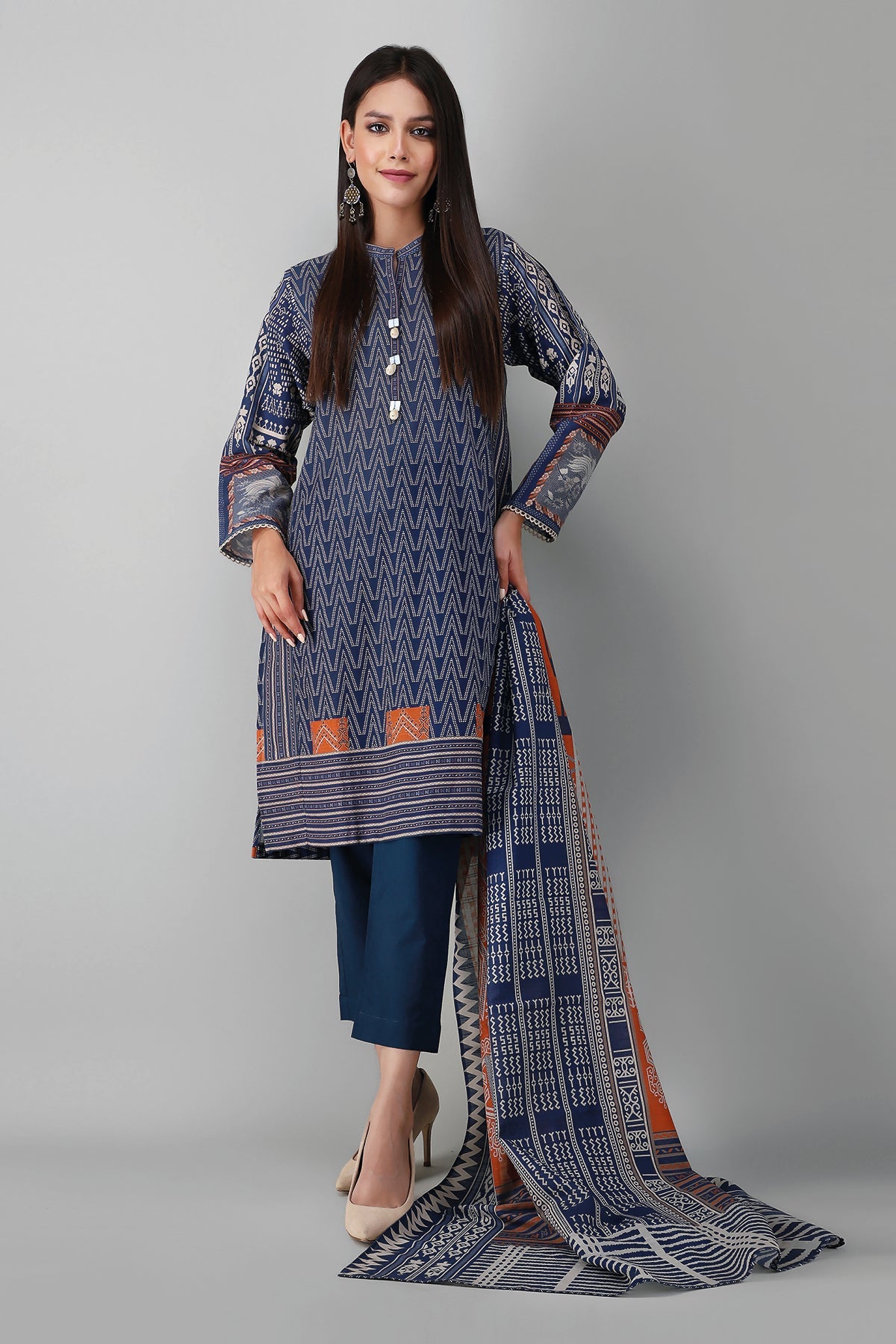 Ak21410 Blue Khaadi Winter 2021