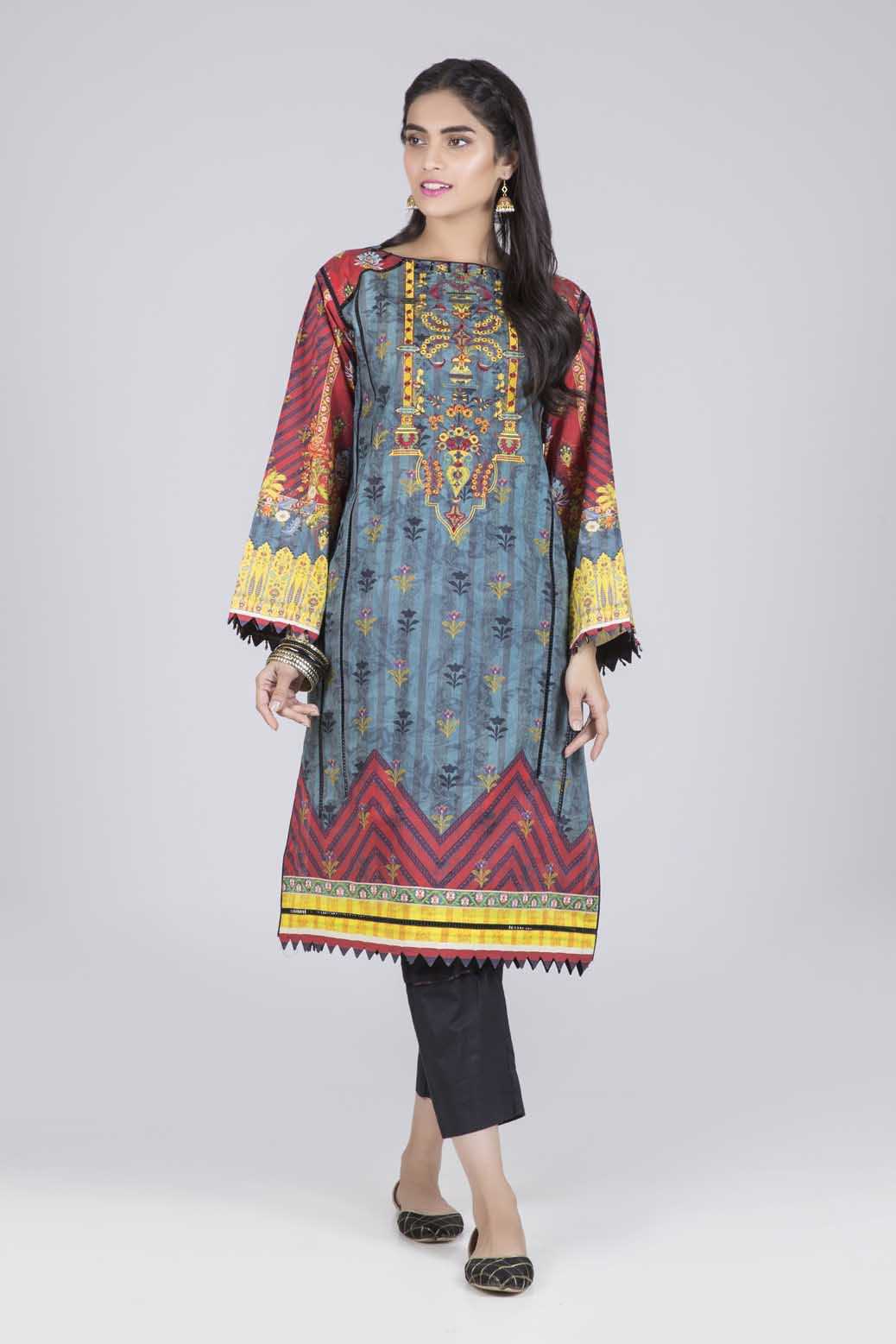 Bonanza Satrangi Cadet Blue - 1 PcSummer Spring Lawn Collection Vol 1 2020 | Bonanza Lawn