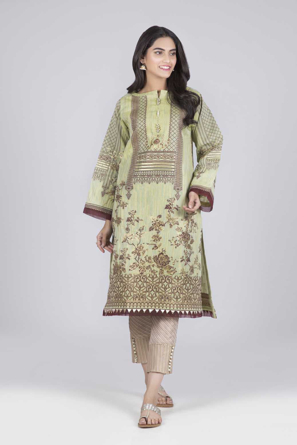 Bonanza Satrangi Sashiko Gold - 1 PcSummer Spring Lawn Collection Vol 1 2020 | Bonanza Lawn