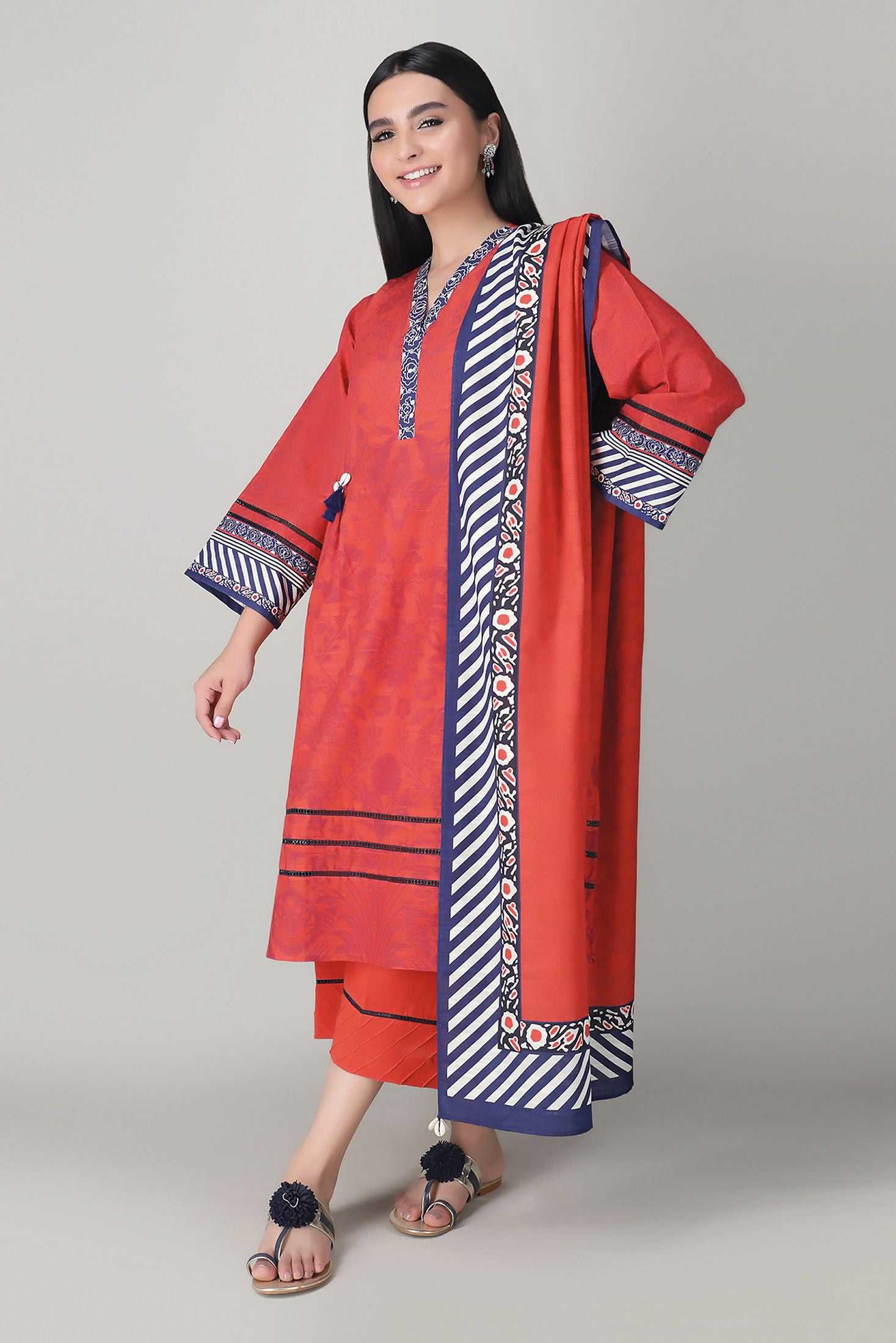 Khaadi Alk20419 Red Winter Collection 2020