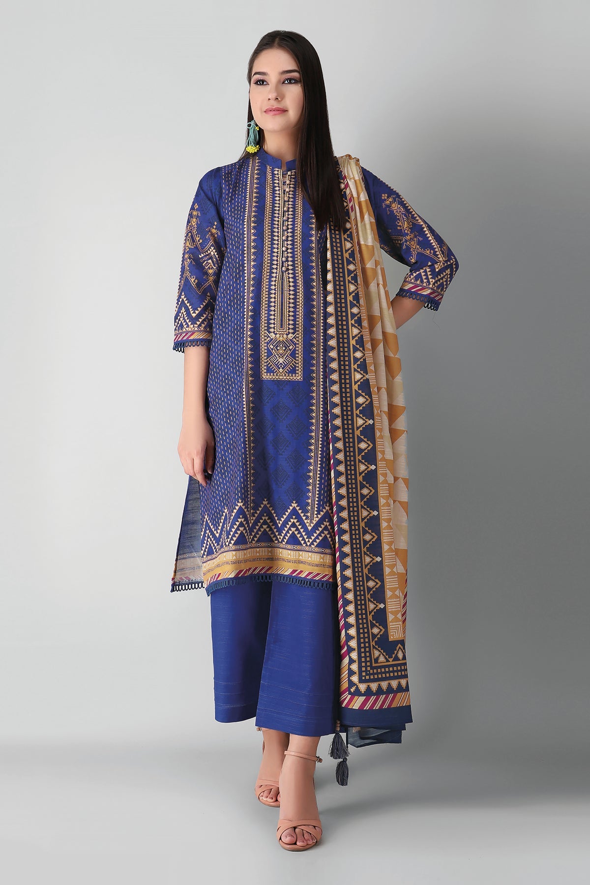 Alk21415 Blue Khaadi Winter 2021