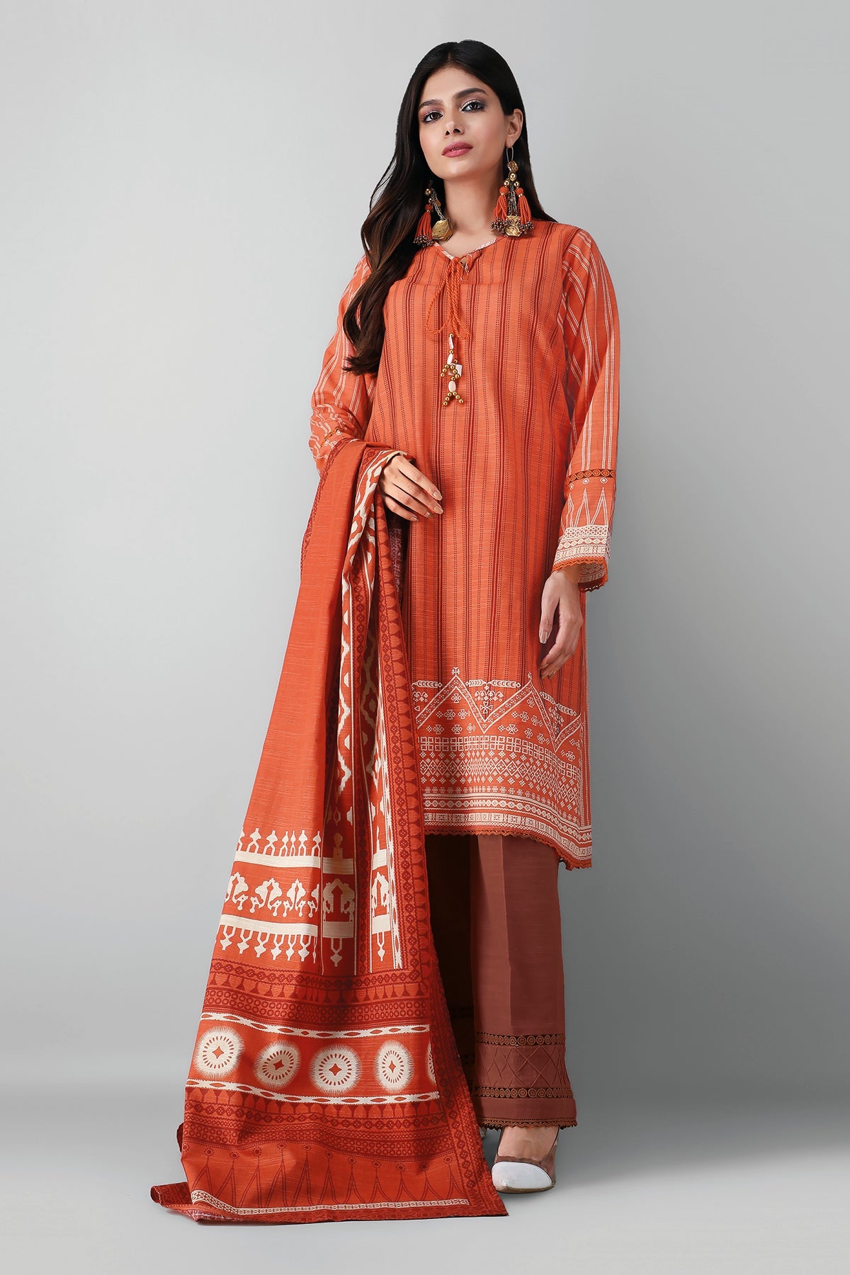 Alk21461 Orange Khaadi Winter 2021