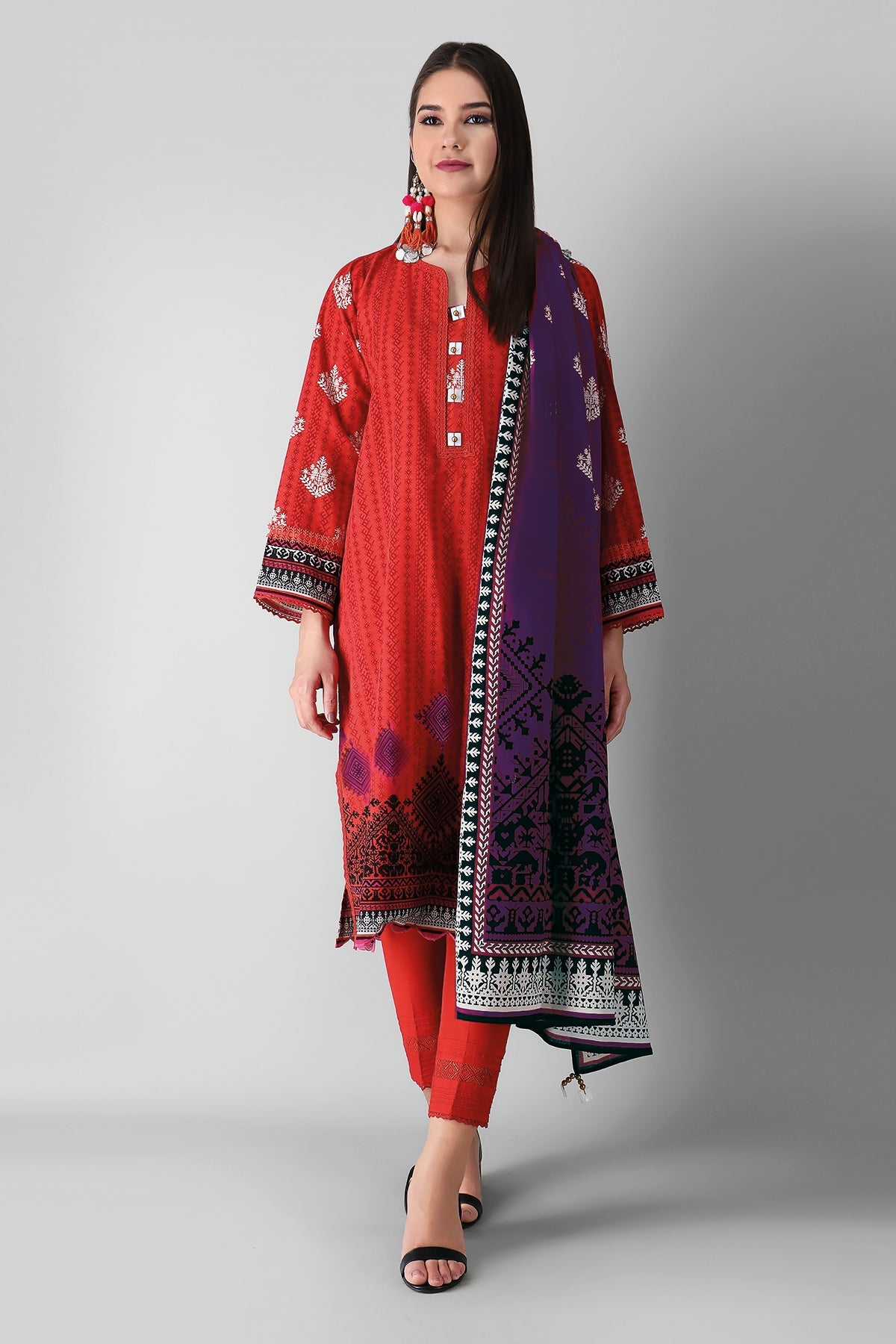 Alk21462 Red Khaadi Winter 2021