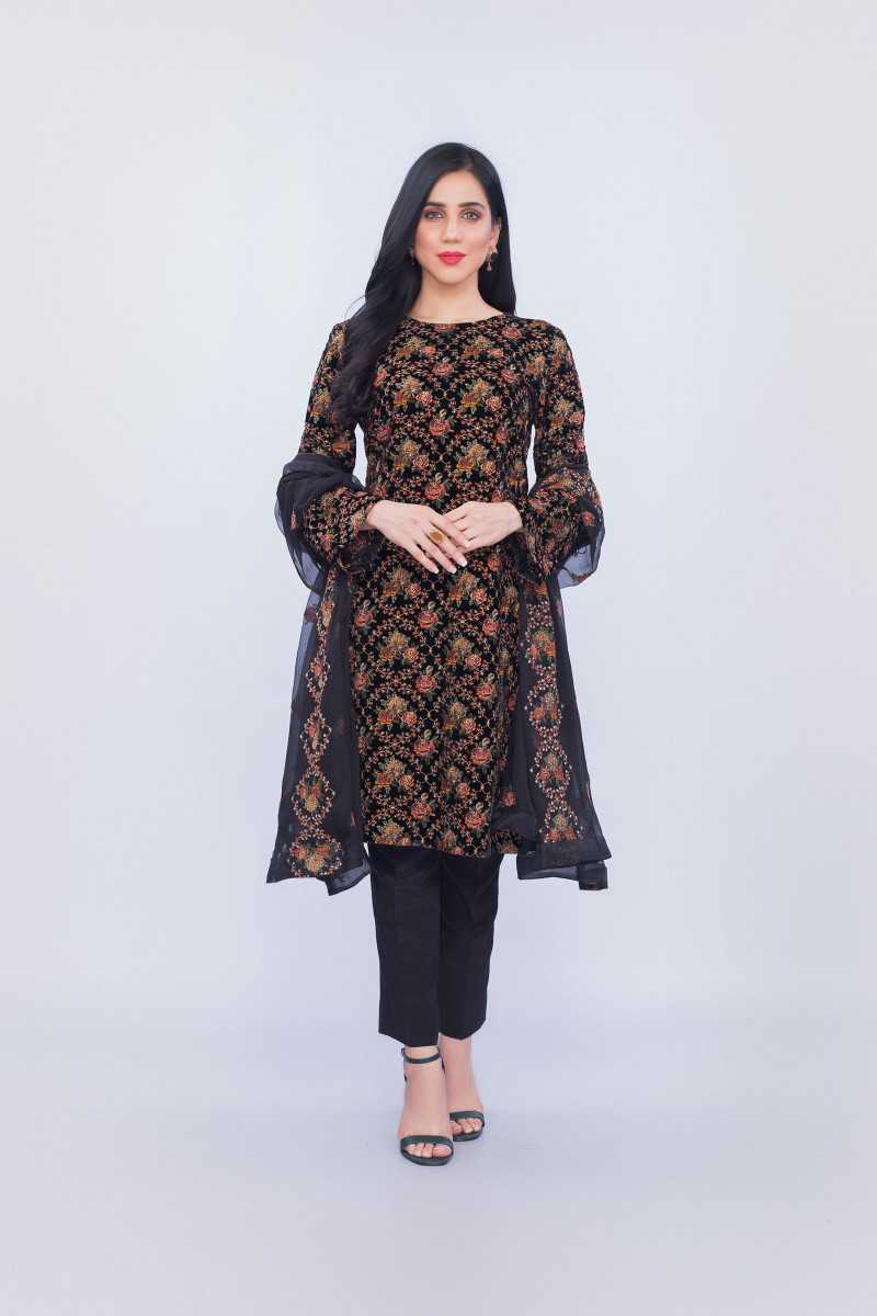 Bareeze Rose Bnl629 Black Collection 2021