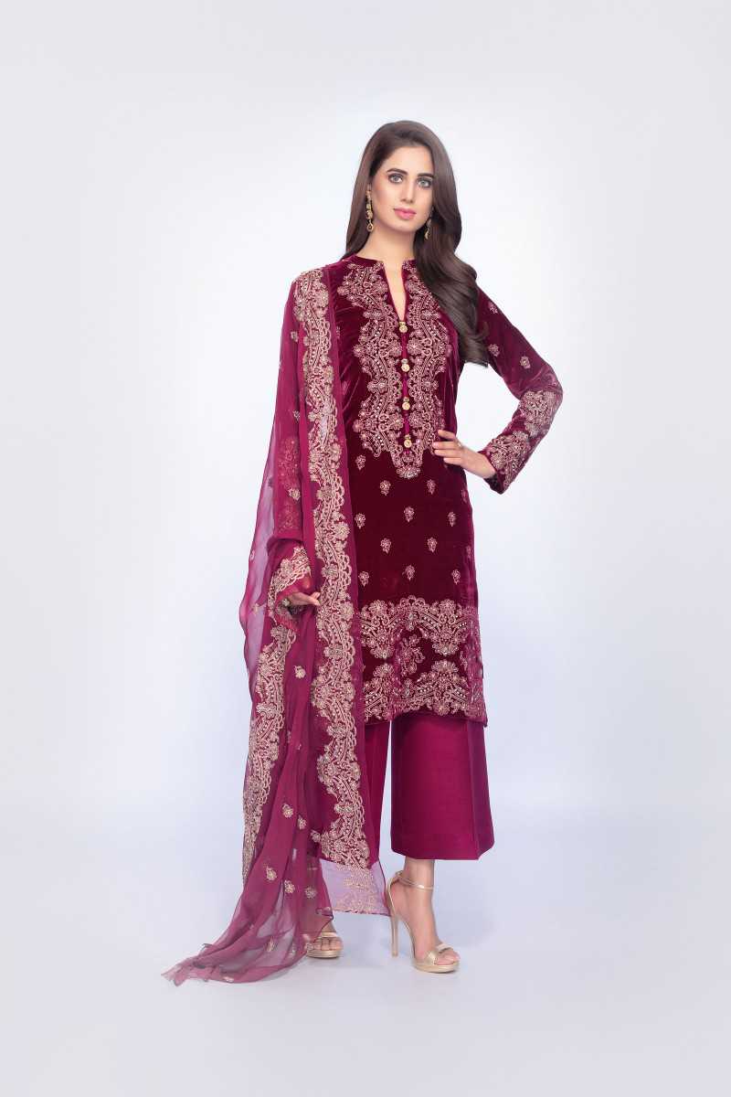 Bareeze Antique Range Bnl627 Maroon Collection 2021