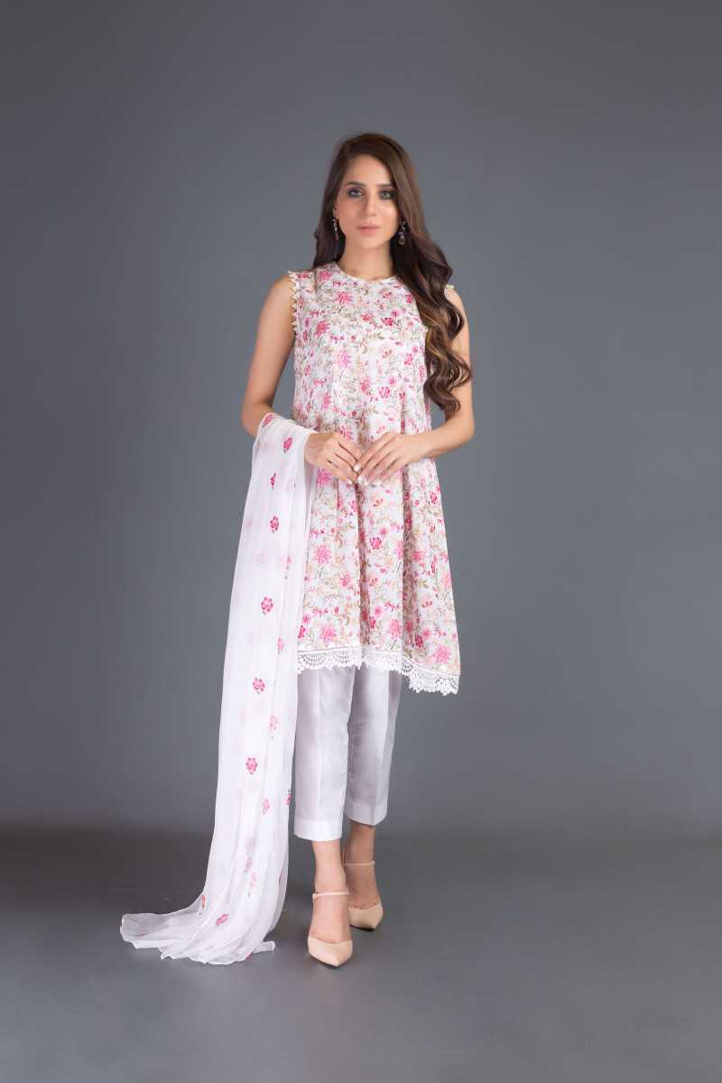 Bareeze Aster Flower Bnl978 White Collection 2021