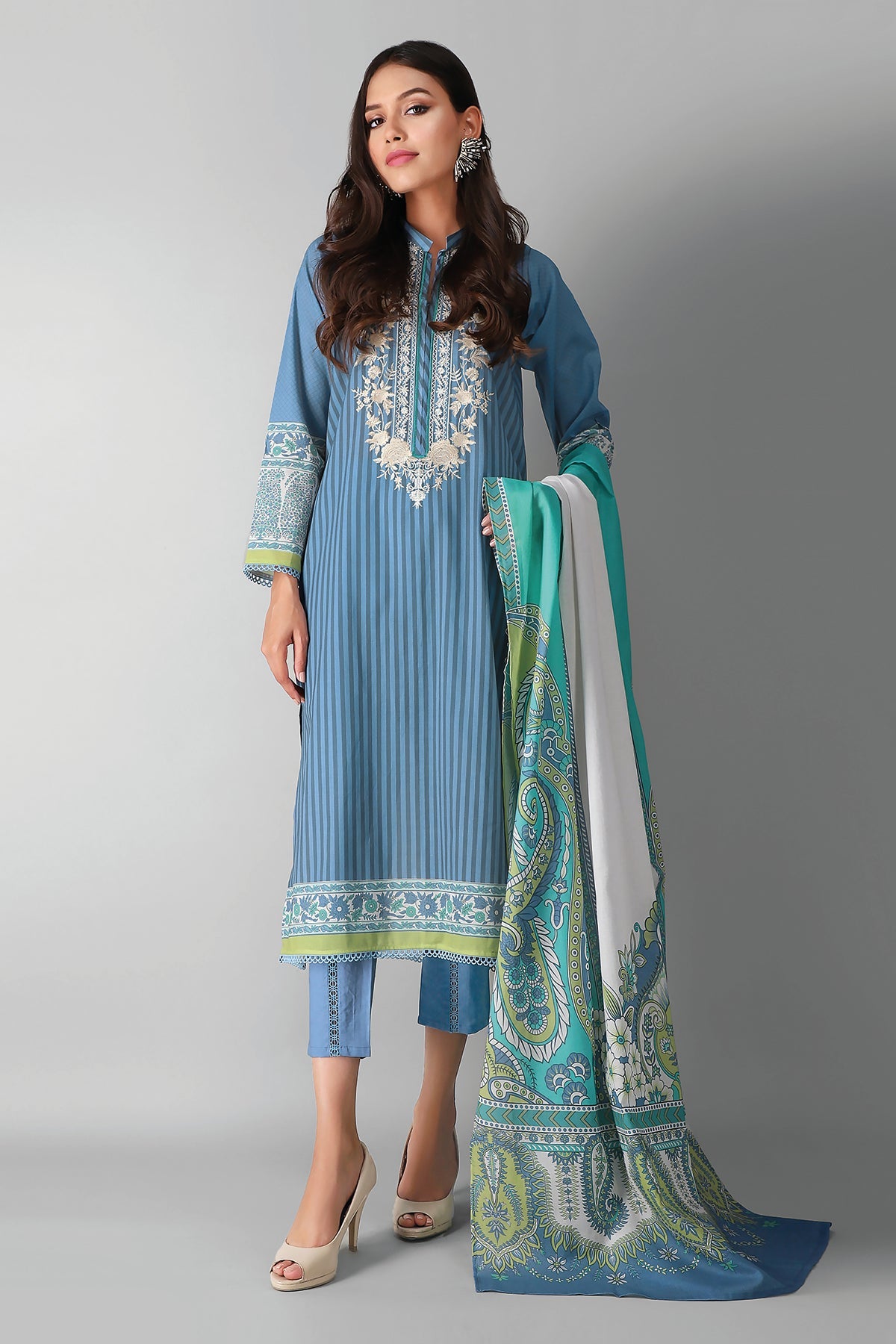 B2103001 Blue Khaadi Festive Collection 2021