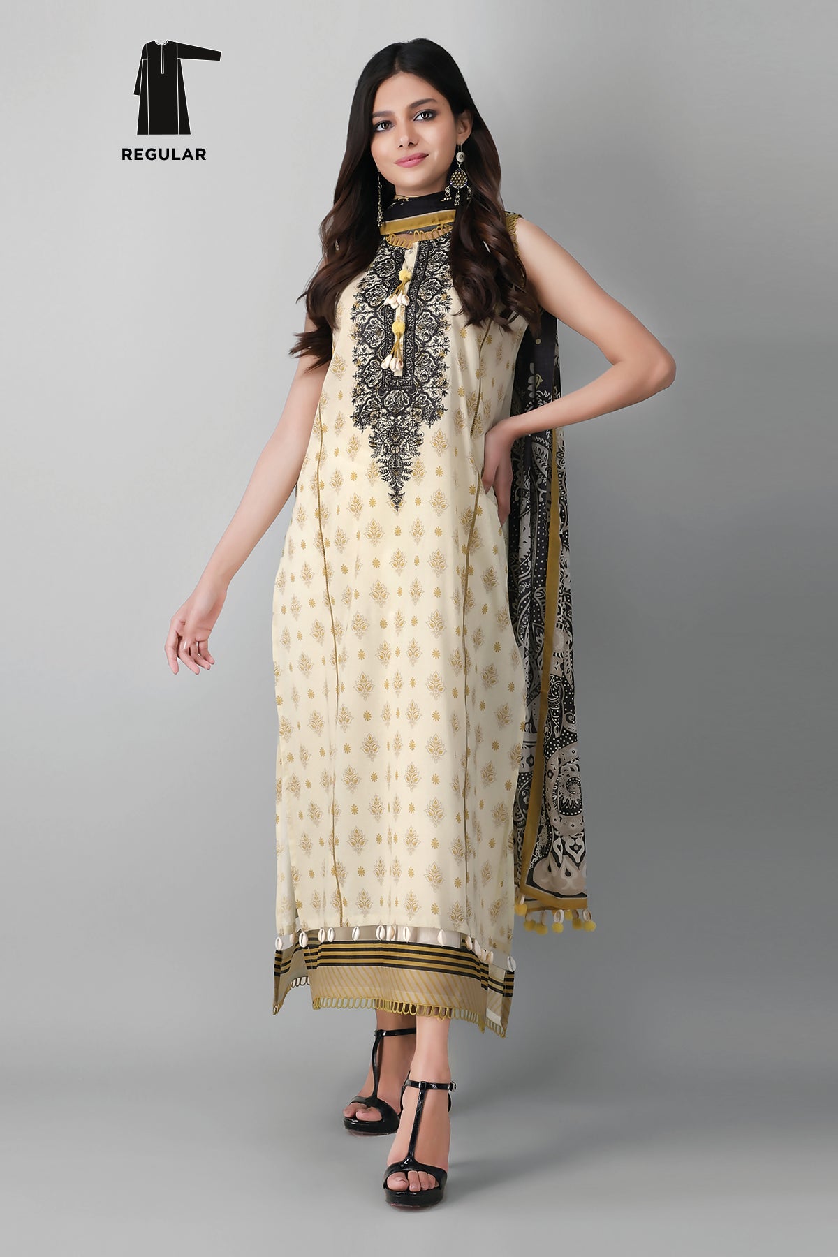 Khaadi B21226 Beige Summer Lawn 2021