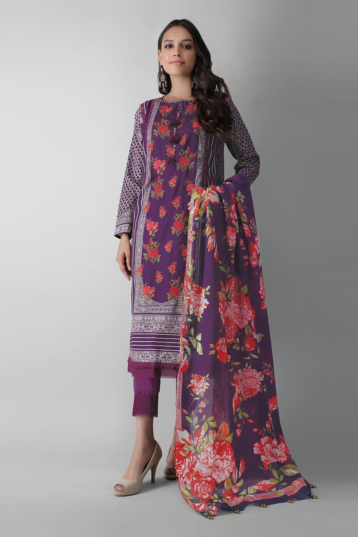 B21260 Grey Khaadi Festive Collection 2021