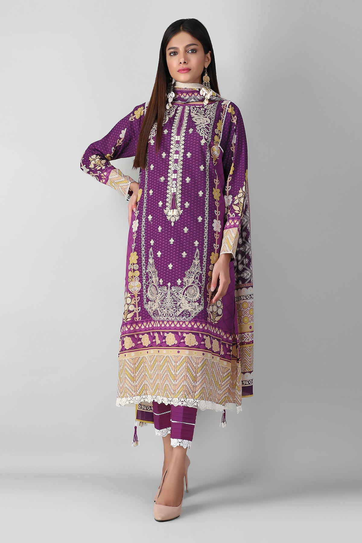 B21323 Purple Khaadi Autumn Collection 2021