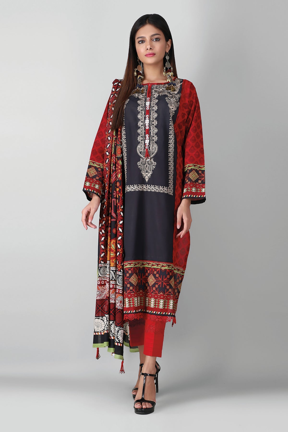 B21325 Red Khaadi Autumn Collection 2021