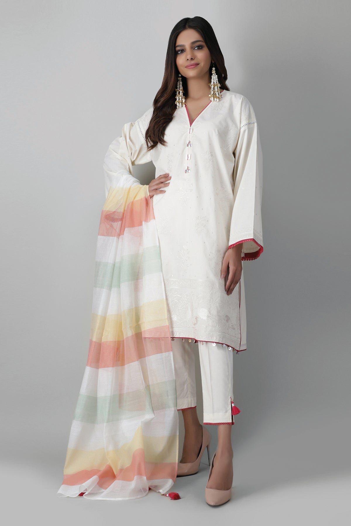 Bd21211 White Khaadi Festive Collection 2021