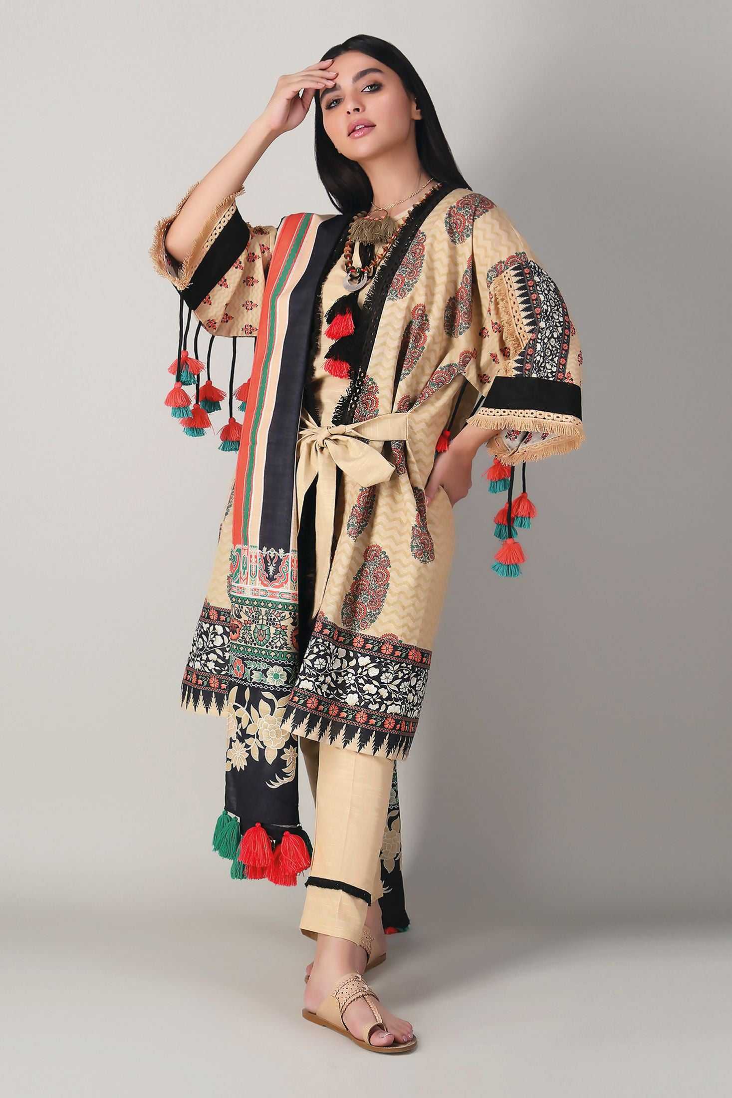 Khaadi Blk20416 Beige Beige Winter Collection 2020