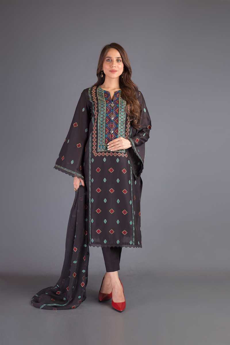 Bareeze Aqs E Gul Range Bnl1072 Black Collection 2021