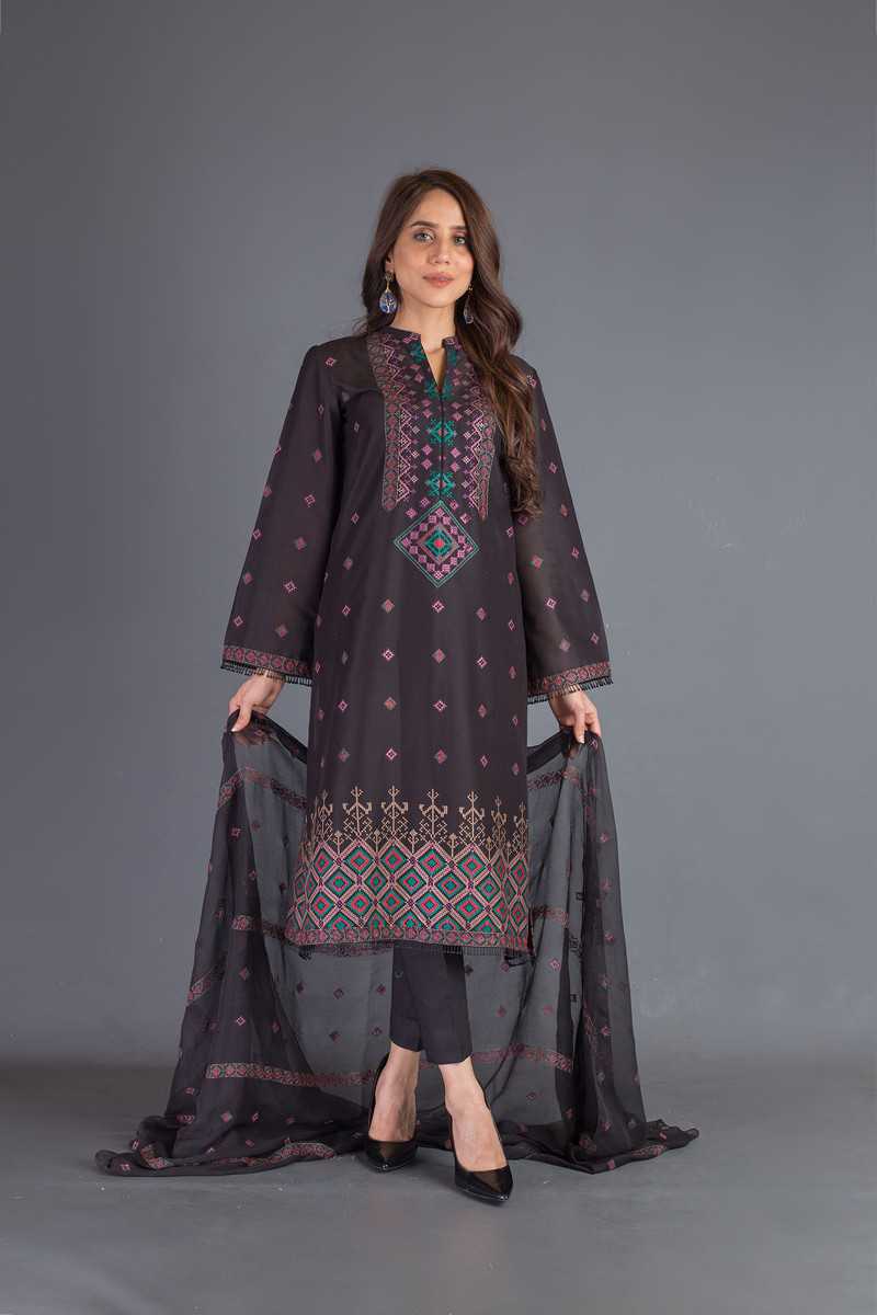 Bareeze Aqs E Gul Range Bnl1073 Black Collection 2021