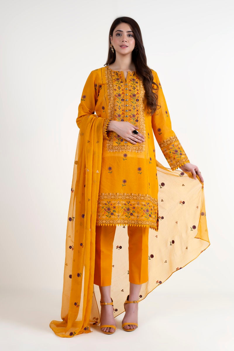 Bareeze BNl1579 Orange Summer Embroidered Lawn 2022 Online Shopping