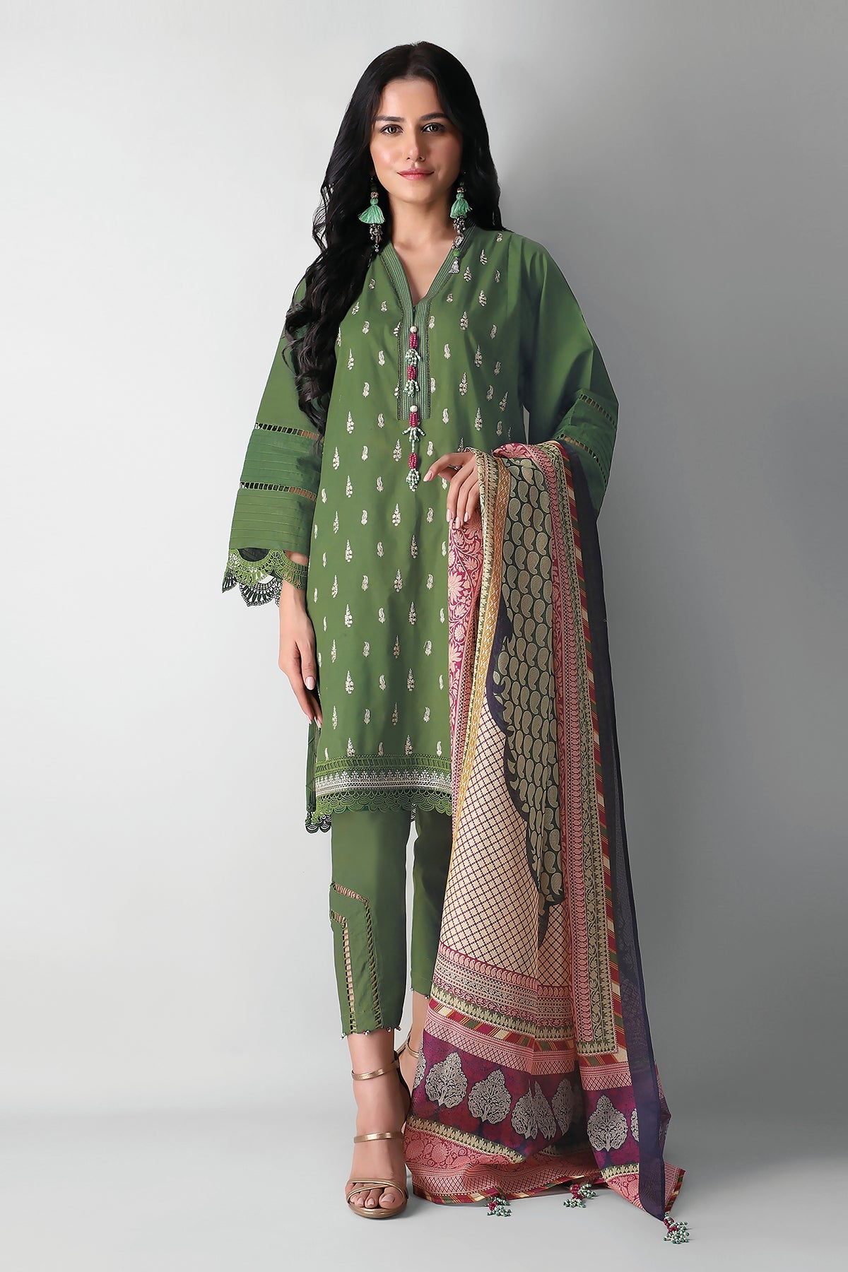 Bvc21304 Green Khaadi Autumn Collection 2021