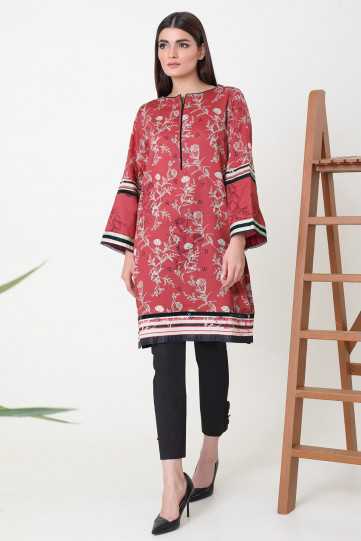AlKaram Printed Satin Kurti C1C-30 Pret 2021