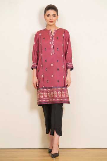 AlKaram Printed Satin Kurti C2C-22 Pret 2021
