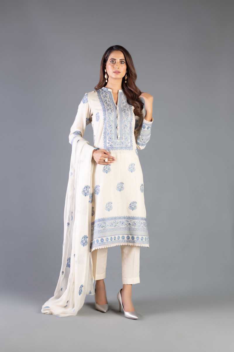 Bareeze Halb Ch3328 Off White Collection 2021