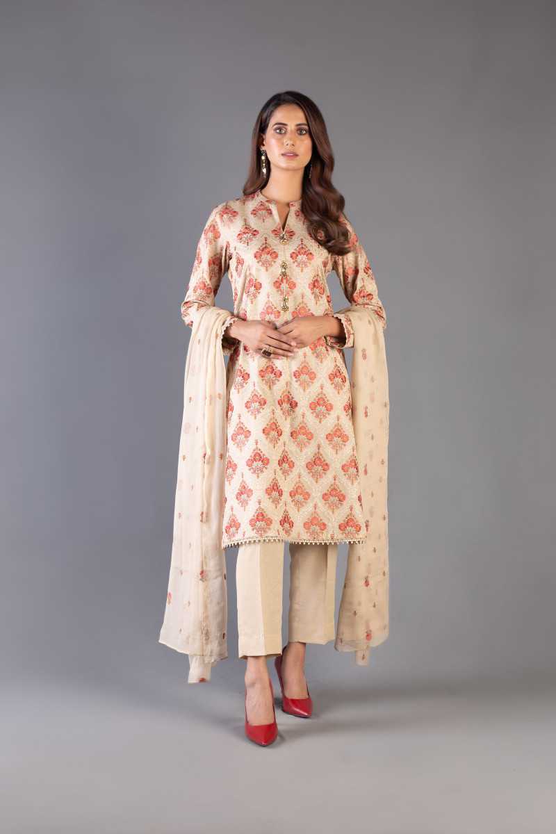 Bareeze Vintage Fresco 1 Ch3410 Beige Collection 2021