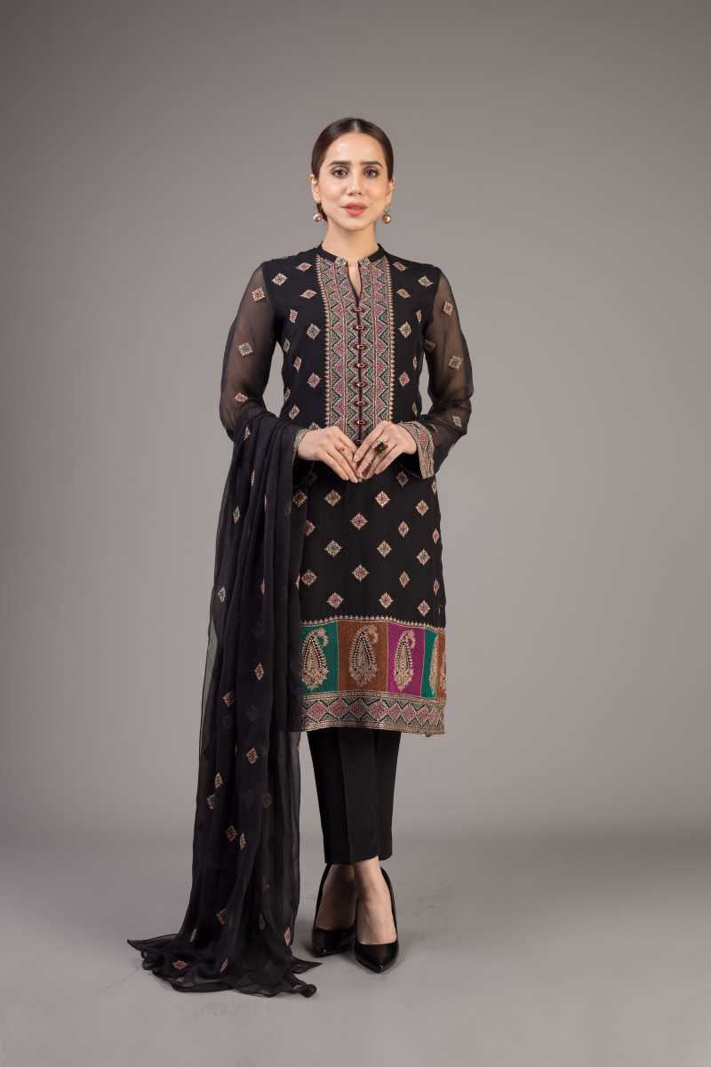 Bareeze Rangoli Gold Ch3413 Black Collection 2021