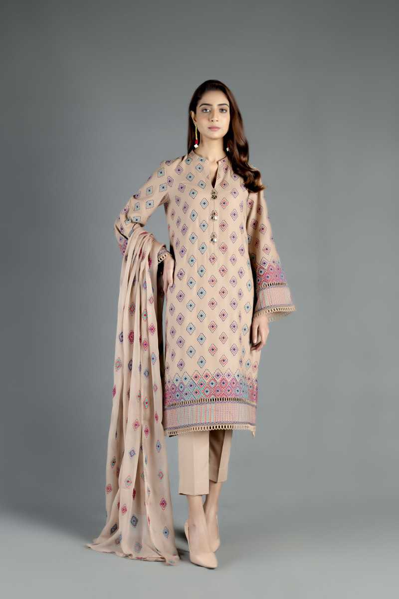 Bareeze Visual Patterns Ch3414 Beige Collection 2021