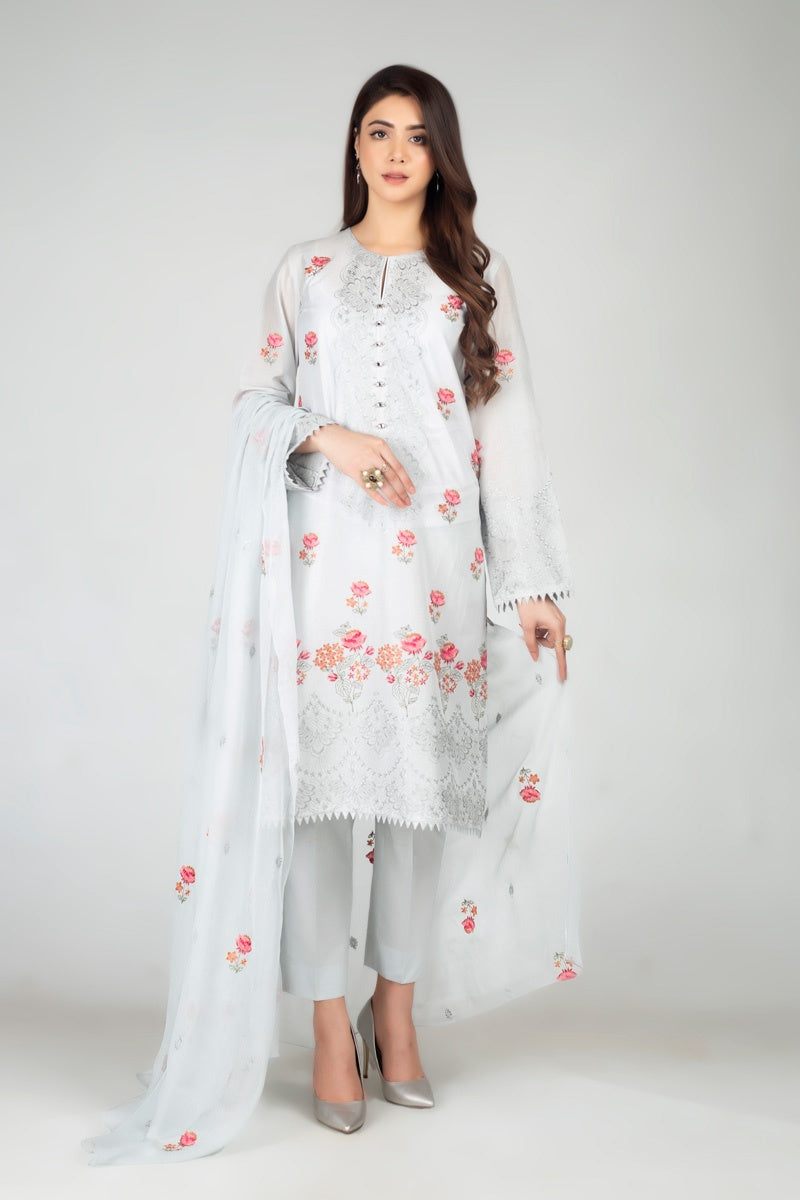Bareeze CH3849 Light Grey Summer Embroidered Lawn 2022 Online Shopping