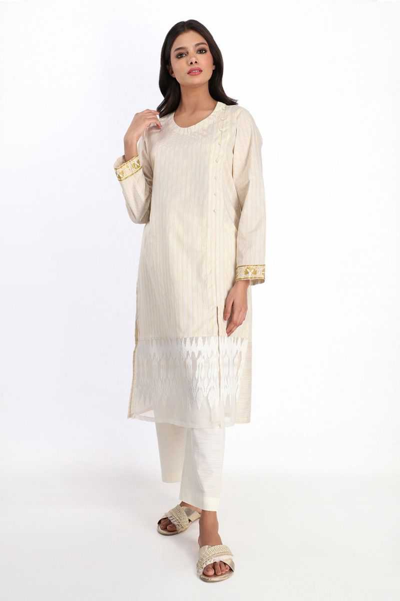 Khaadi Ready to Wear CTPE20126-OFF-WHITE Pret 2020 | Khaadi Lawn 2020