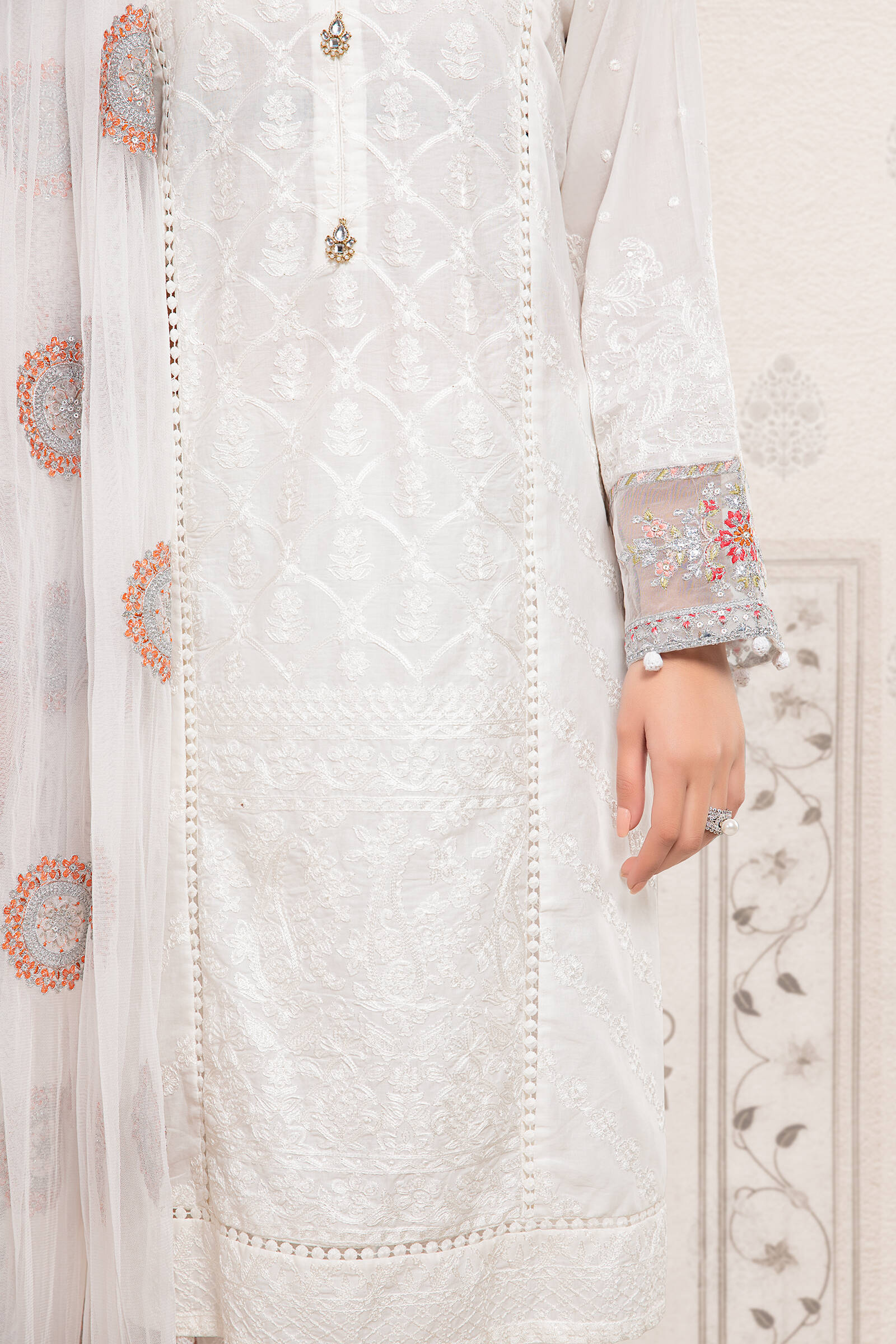 Maria B DW EF22 20 White   Eid Casual Wear RTW 2022 Online Shopping