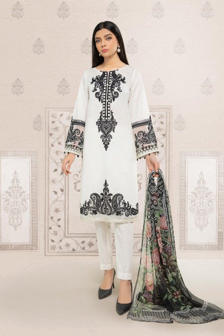Maria B White DW-EF22-38 Casual Lawn Prets 2022 Online Shopping