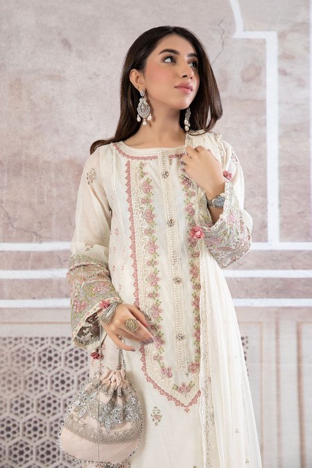 Maria B Suit White DW-PF22-13 Pre Fall Casual Prets 2022 Online Shopping