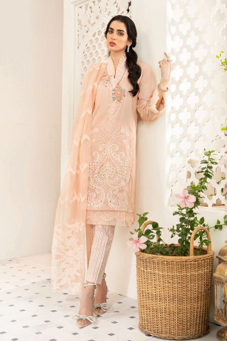 Maria B Suit Peach DW-PF22-14 Pre Fall Casual Prets 2022 Online Shopping