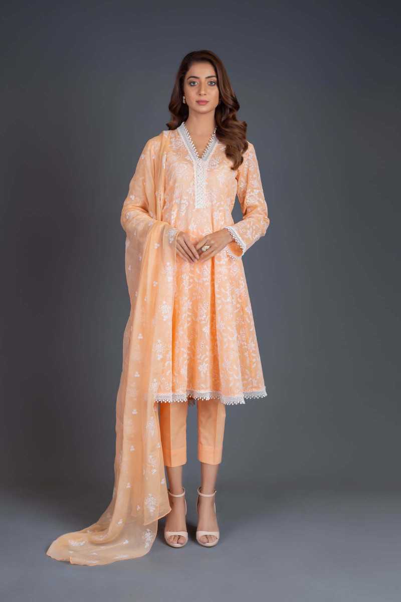 Bareeze Art Of Chikankari Er665 Peach Collection 2021