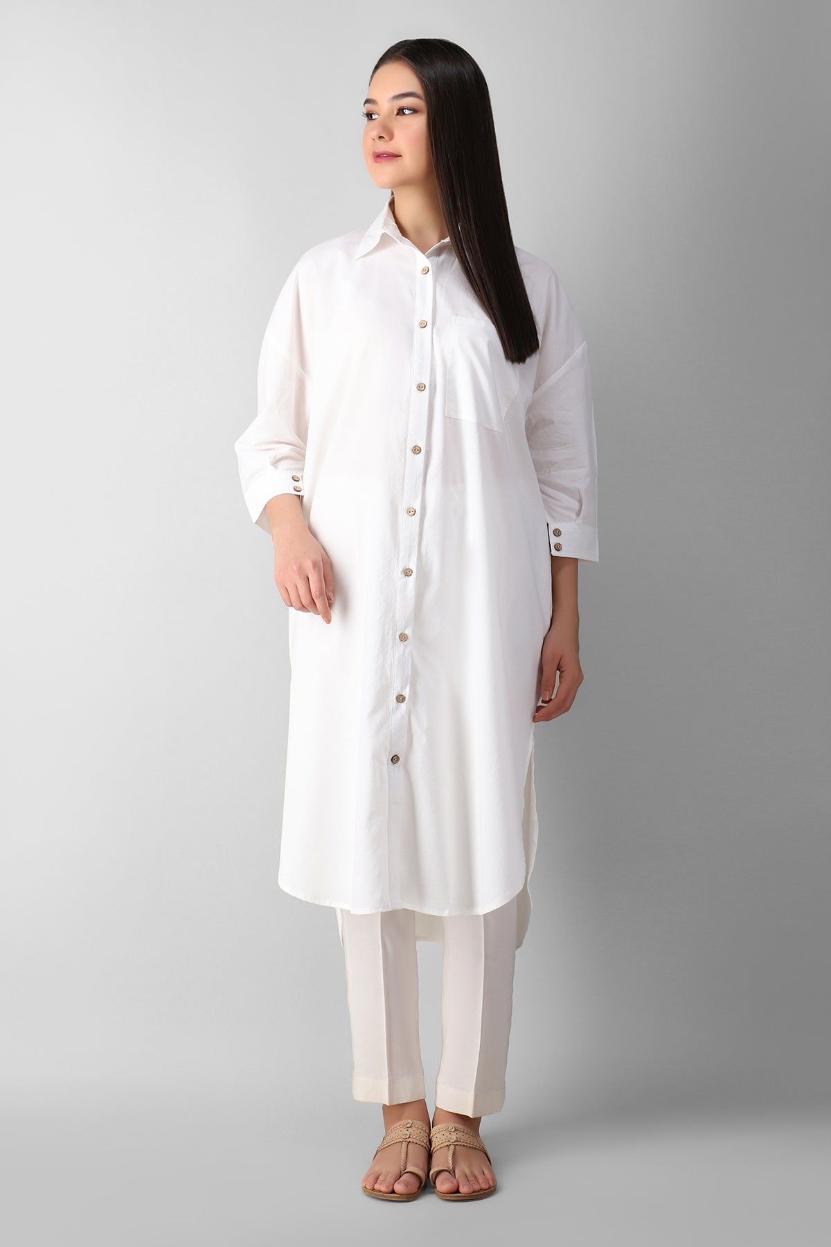 Este21219 White Khaadi Ready to Wear 2021