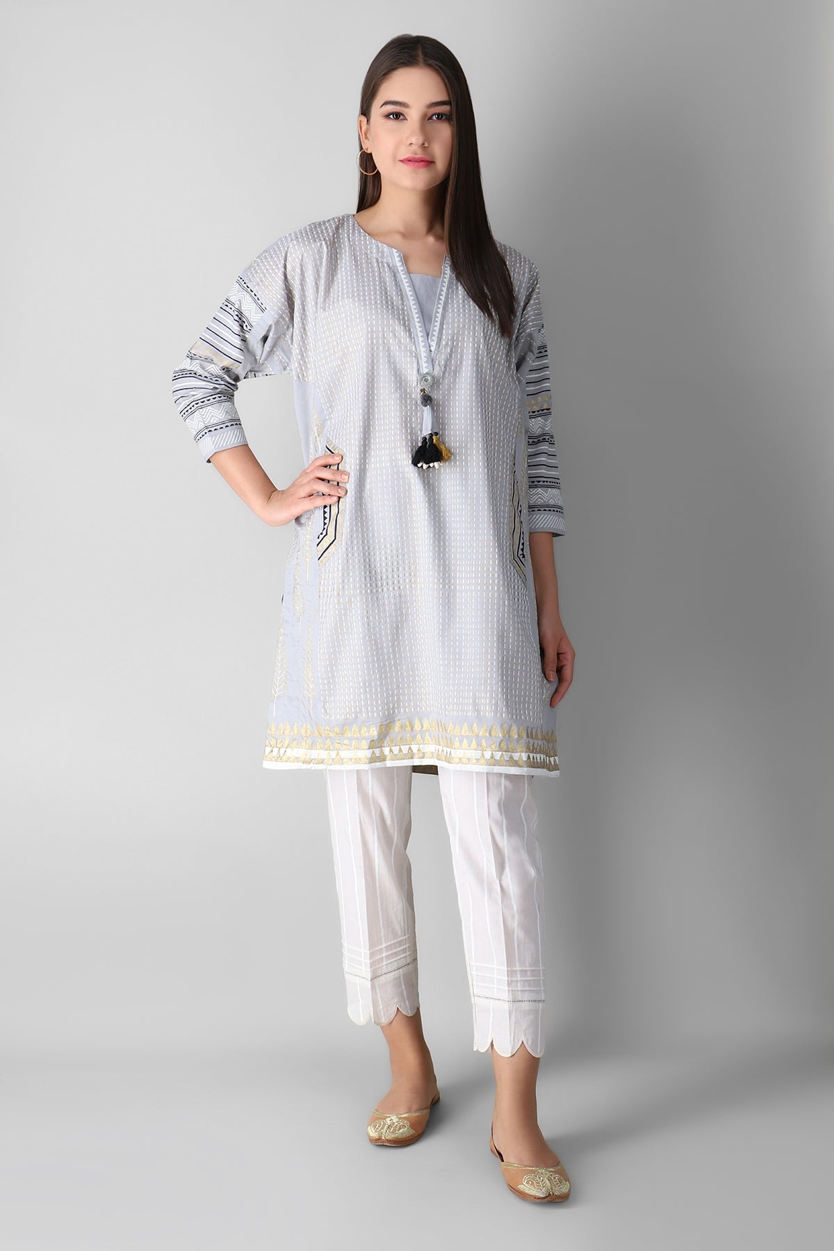 Estp21204 Grey Khaadi Ready to Wear 2021