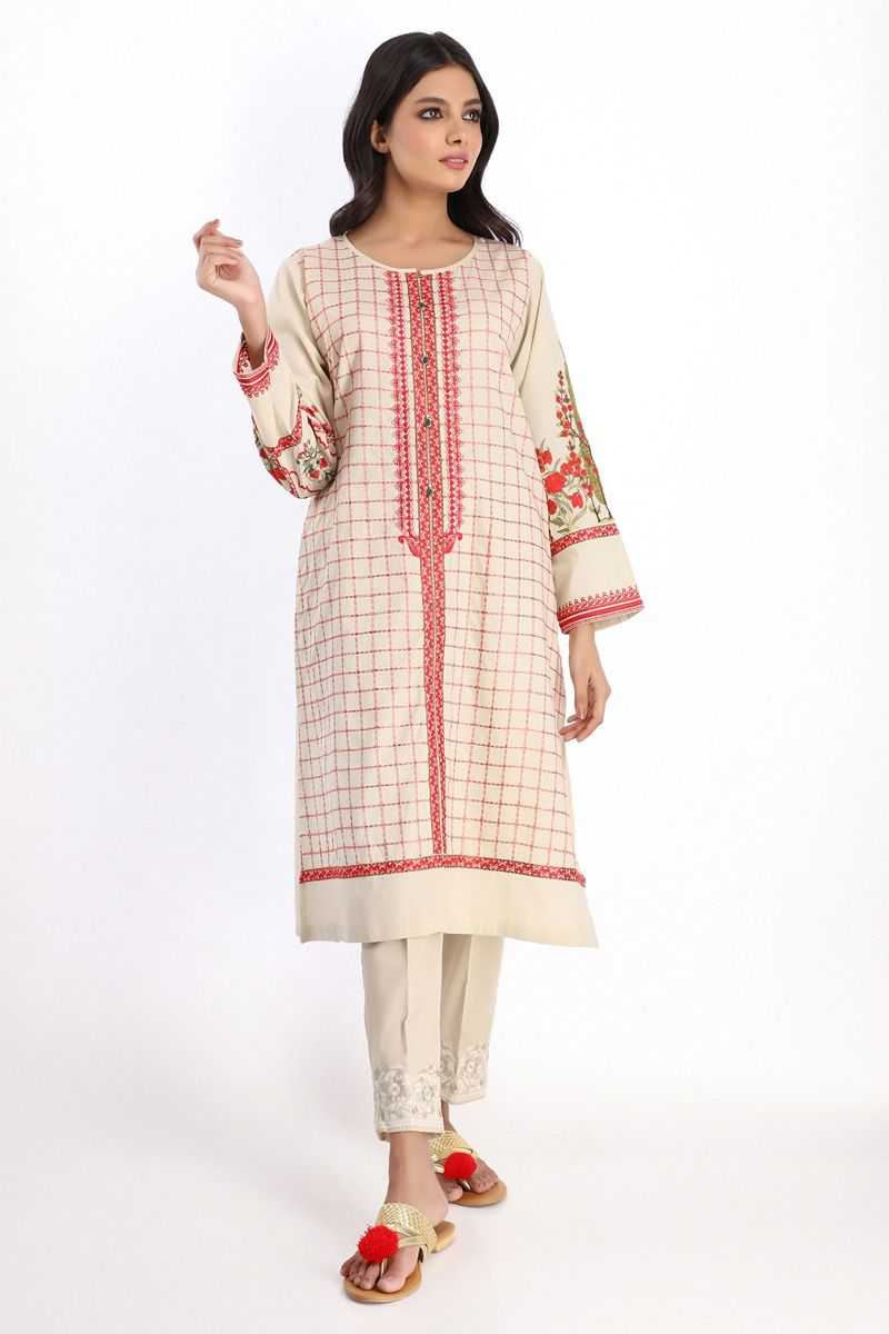 Khaadi Ready to Wear ETE20103-BEIGE Pret 2020 | Khaadi Lawn 2020