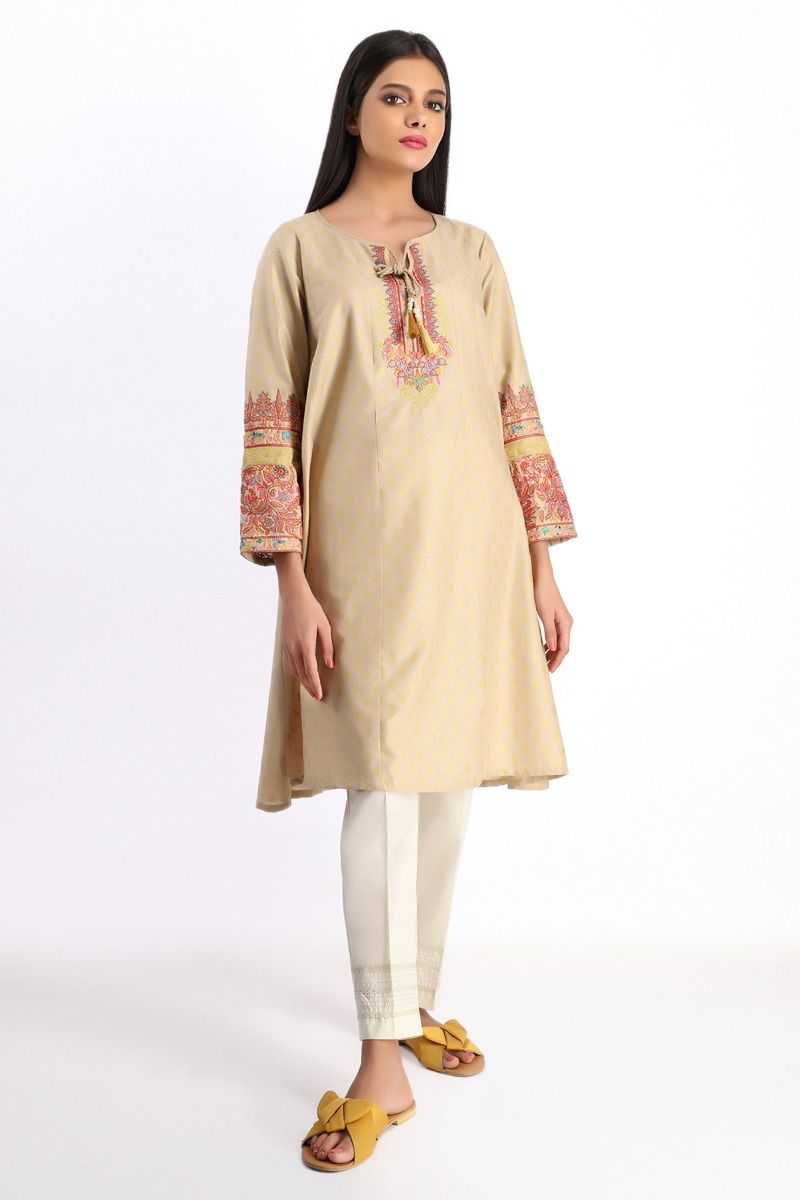 Khaadi Ready to Wear ETPE20125-BEIGE Pret 2020 | Khaadi Lawn 2020