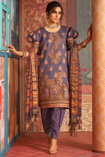 AlKaram 3 Piece Embroidered Suit with Jacquard Dupatta 22626 2019