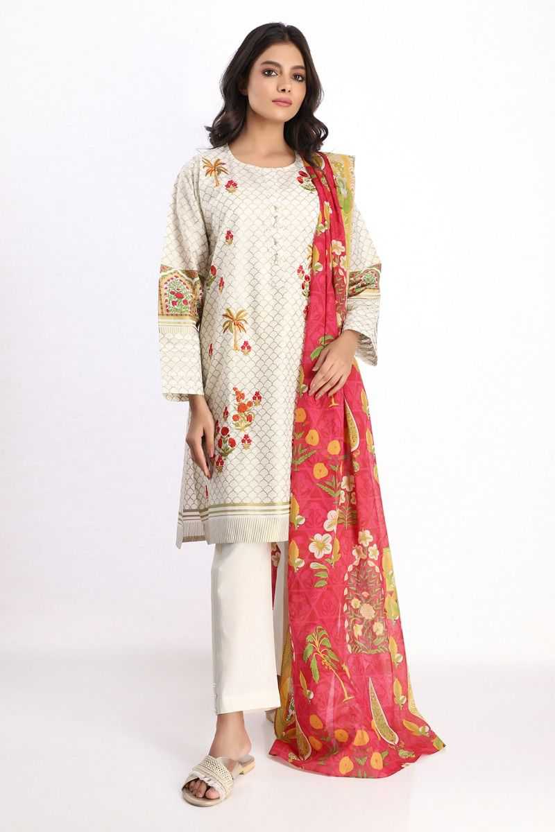 Khaadi Ready to Wear FSPE20127-OFF-WHITE Pret 2020 | Khaadi Lawn 2020