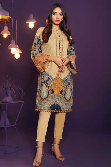 AlKaram Fw-34-20 Beige Winter Collection 2020