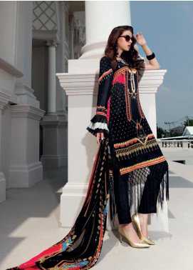 Gul Ahmed Embroidered Charmeuse Silk Winter Collection 85 Flowy Basque 2019