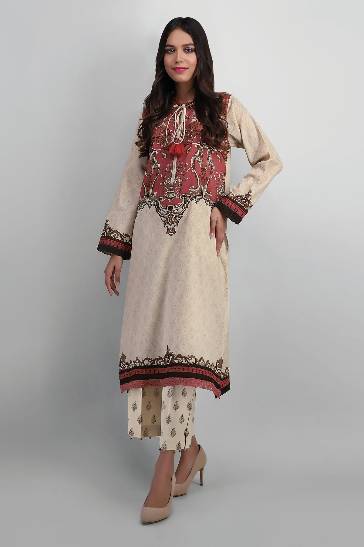 I21307 Brown Khaadi Autumn Collection 2021